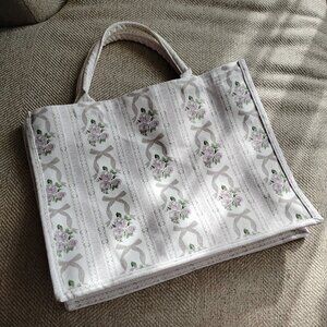 GUC Ribbon/ Bow Print Canvas Bag